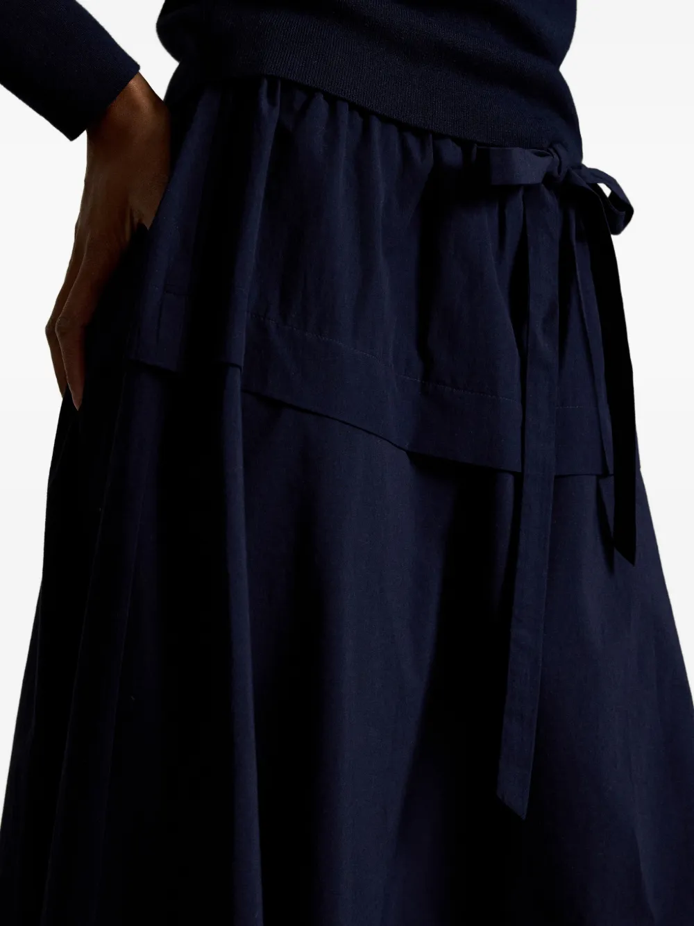 Polo Ralph Lauren Mitchell katoenen midi-rok met trekkoord Blauw