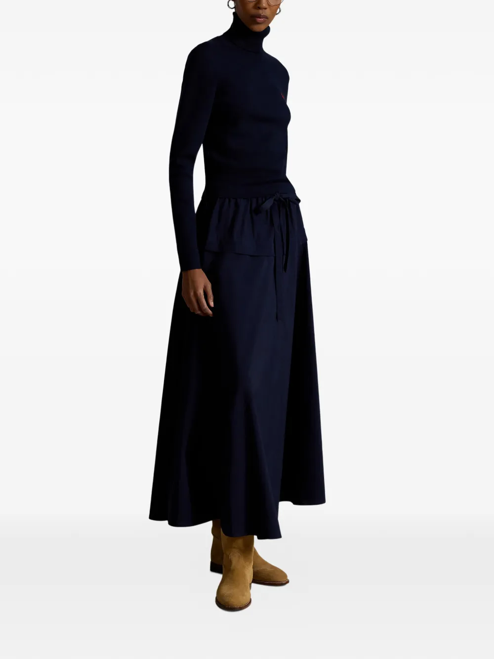 Polo Ralph Lauren Mitchell katoenen midi-rok met trekkoord Blauw