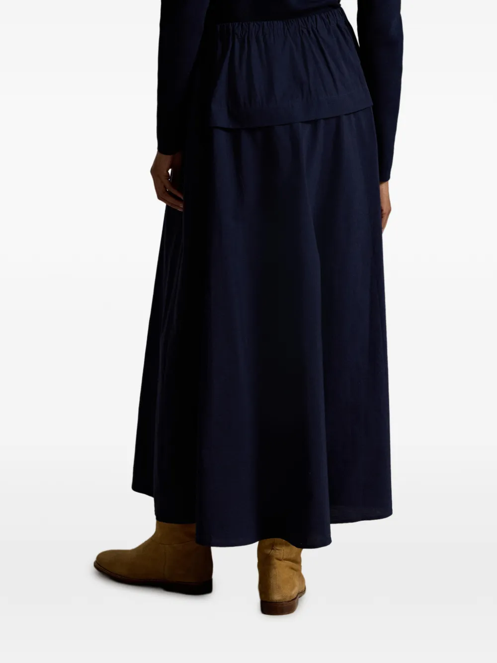 Polo Ralph Lauren Mitchell katoenen midi-rok met trekkoord Blauw