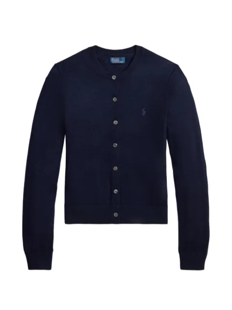 Polo Ralph Lauren crewneck embroidered-logo wool cardigan