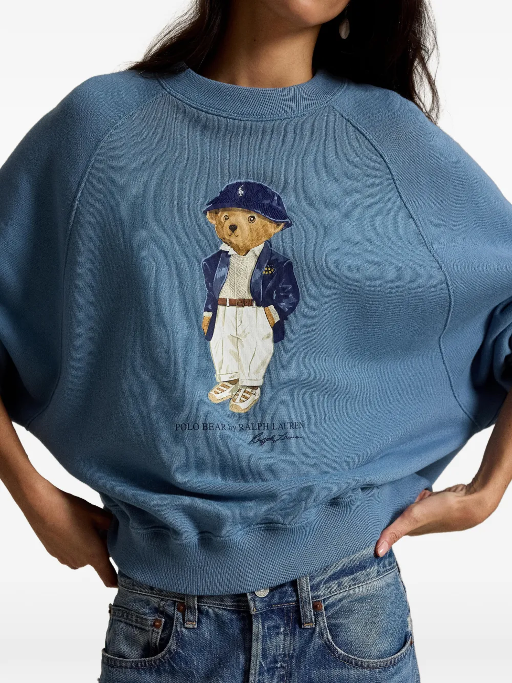 Polo Ralph Lauren Polo Bear lichtgewicht fleece trui met ronde hals Blauw