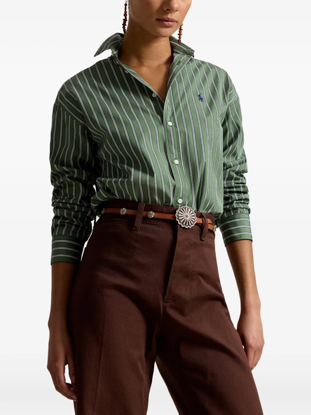 Polo Ralph Lauren Gestreept katoenen overhemd Groen