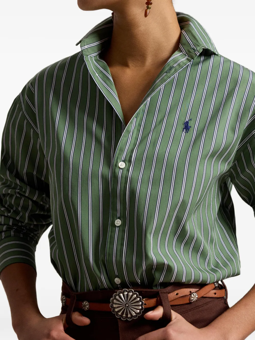 Polo Ralph Lauren Gestreept katoenen overhemd Groen