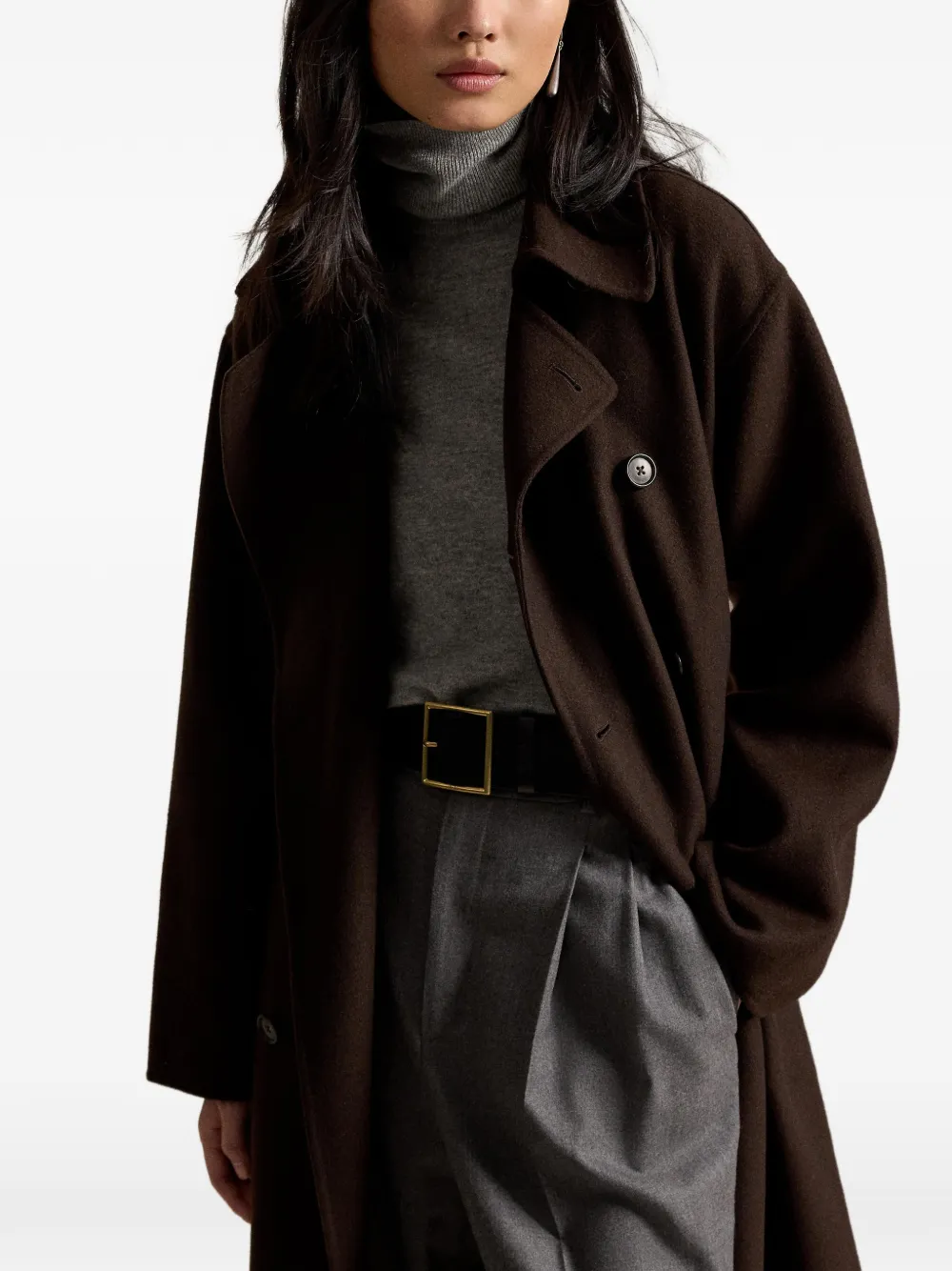 Polo Ralph Lauren Trenchcoat met dubbele rij knopen Bruin