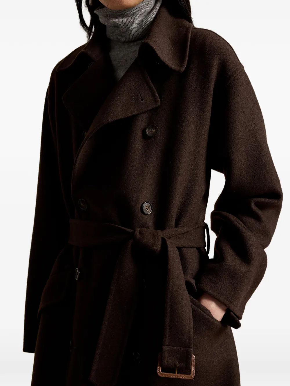Polo Ralph Lauren Trenchcoat met dubbele rij knopen Bruin