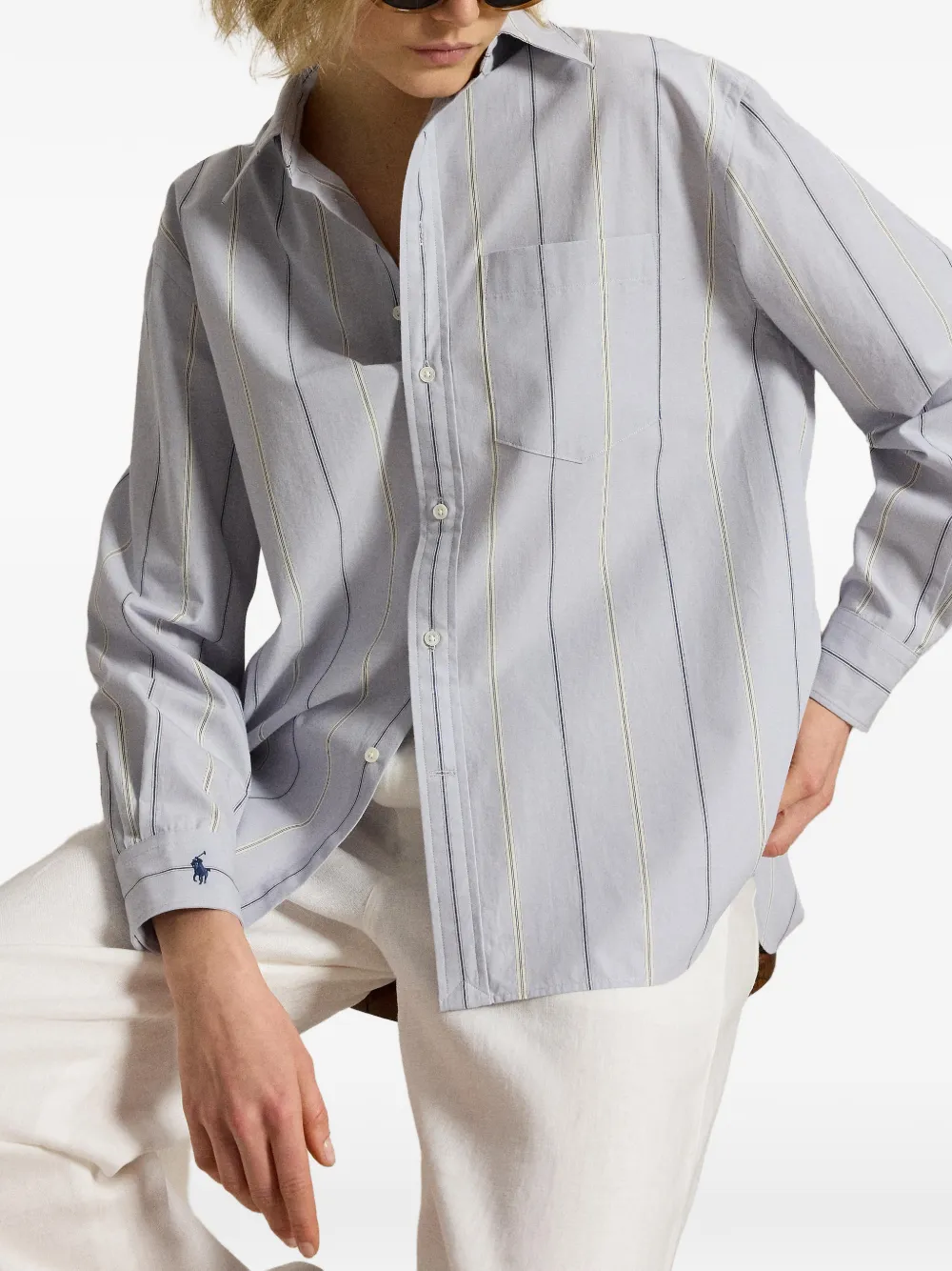 Polo Ralph Lauren Gestreept blouse met knopen Blauw
