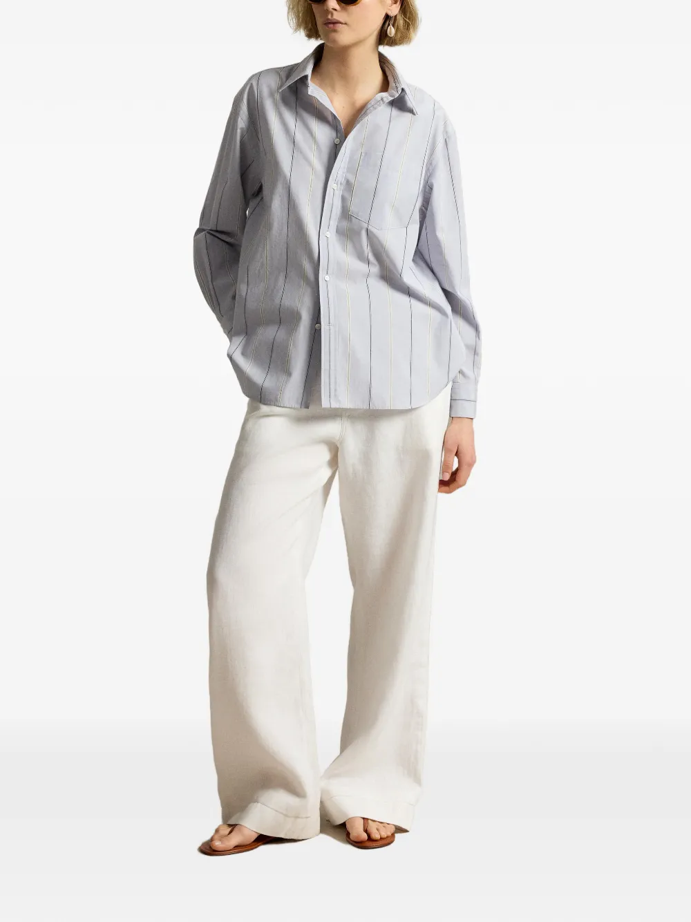 Polo Ralph Lauren Gestreept blouse met knopen Blauw
