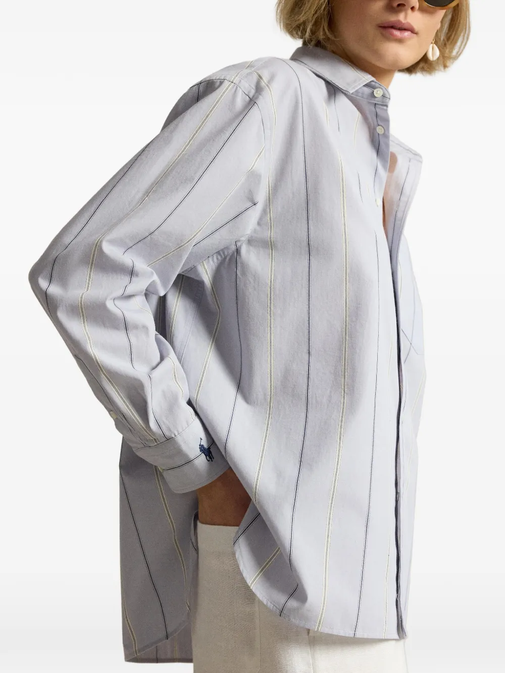 Polo Ralph Lauren Gestreept blouse met knopen Blauw