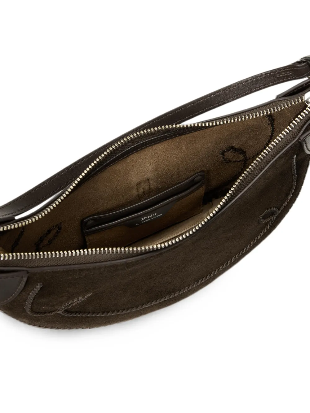 Polo Ralph Lauren Polo ID mini-schoudertas met stiksels Bruin