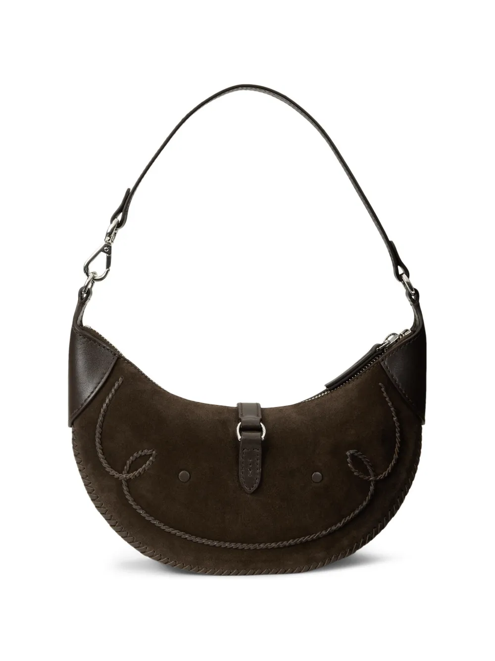 Polo Ralph Lauren Mini Polo ID Whipstitch Shoulder Bag | Brown