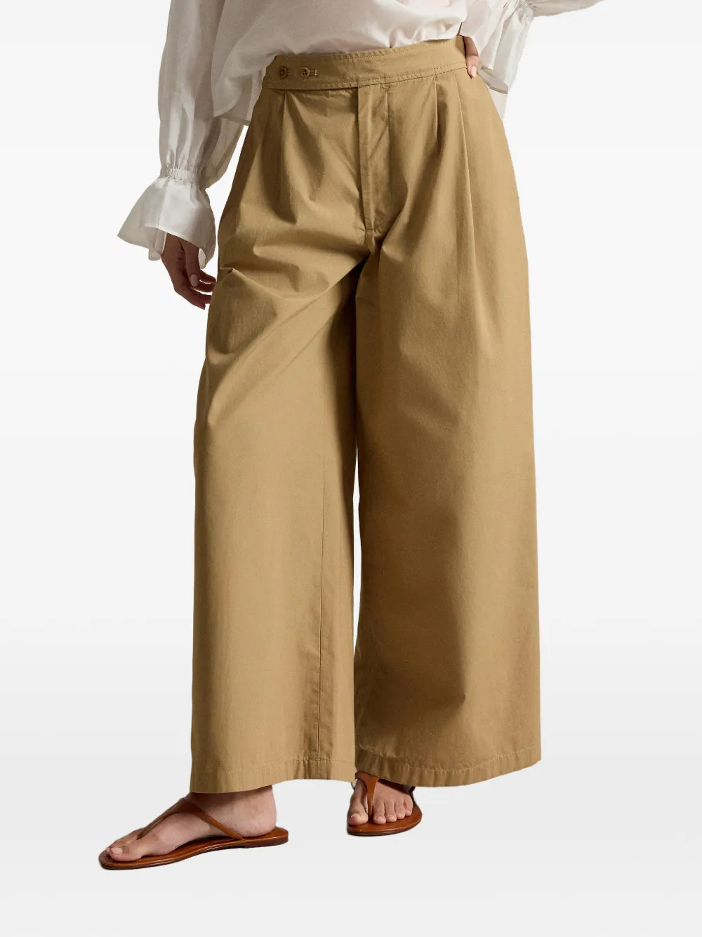 Polo Ralph Lauren Plooibroek met wijde pijpen Beige