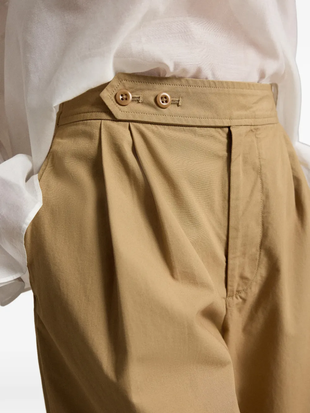 Polo Ralph Lauren Plooibroek met wijde pijpen Beige