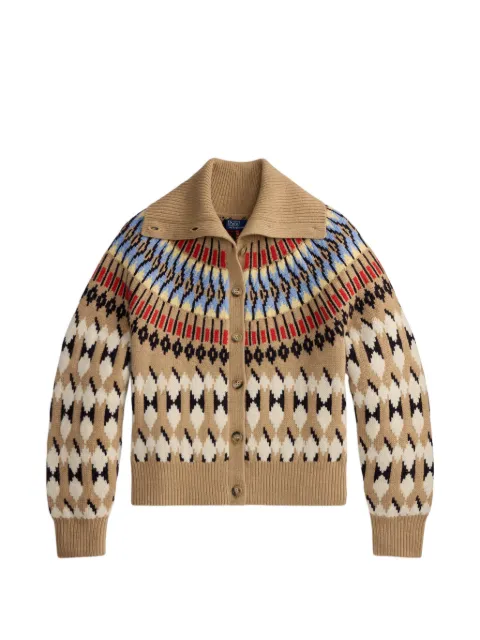 Polo Ralph Lauren geo-motif wool-cashmere cardigan