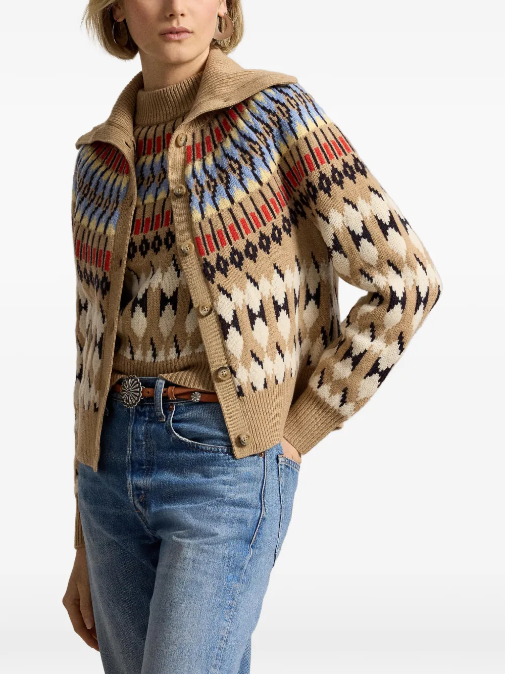 Polo Ralph Lauren Vest van wol-kasjmier met geo-patroon Beige