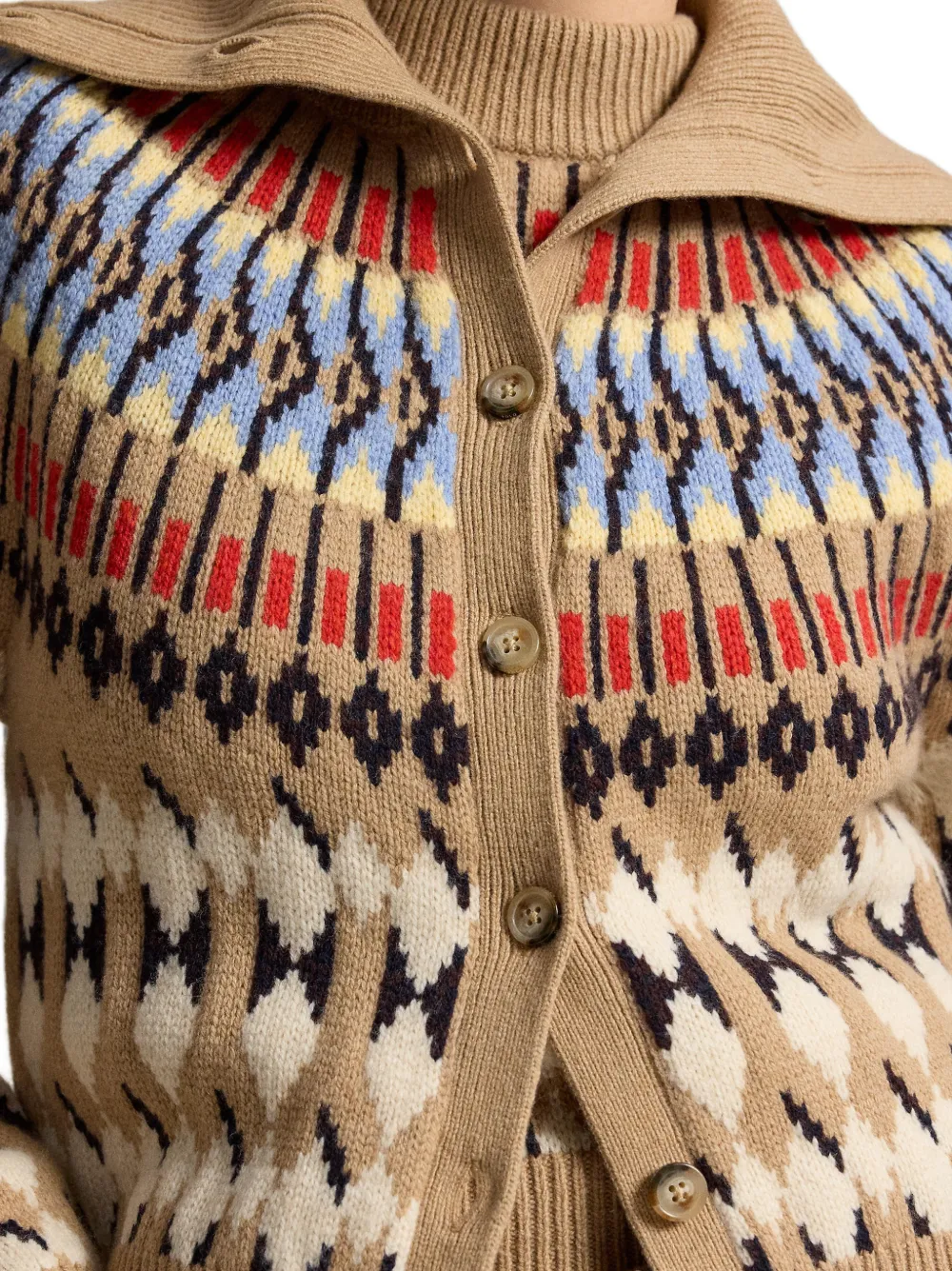 Polo Ralph Lauren Vest van wol-kasjmier met geo-patroon Beige
