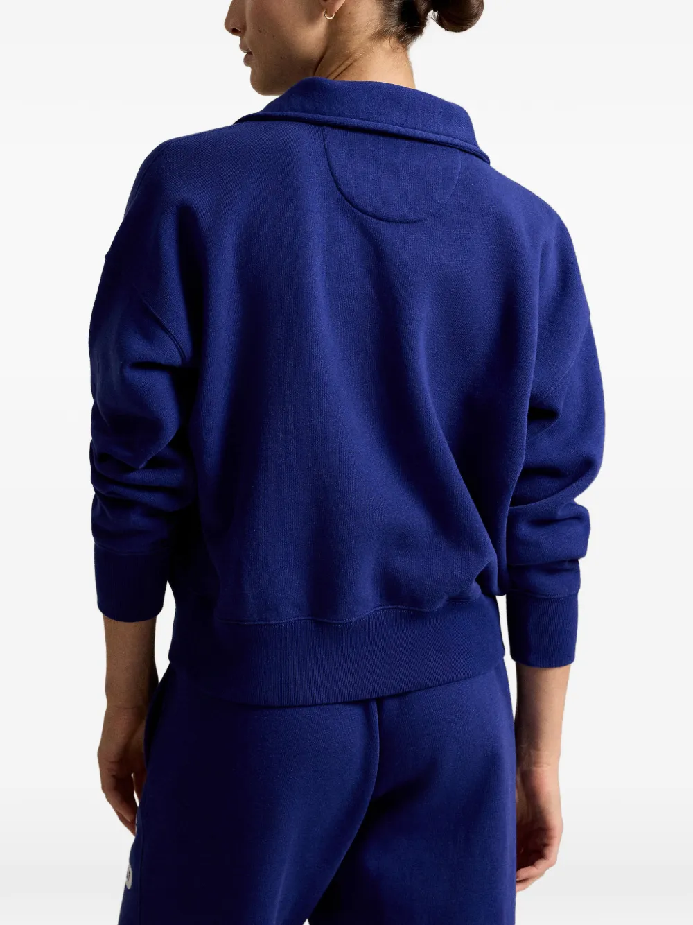 Polo Ralph Lauren Fleece sweater met kwartrits en P-logo Blauw