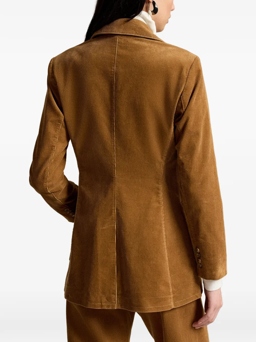 Polo Ralph Lauren Blazer met knopen en ribfluwelen effect Bruin