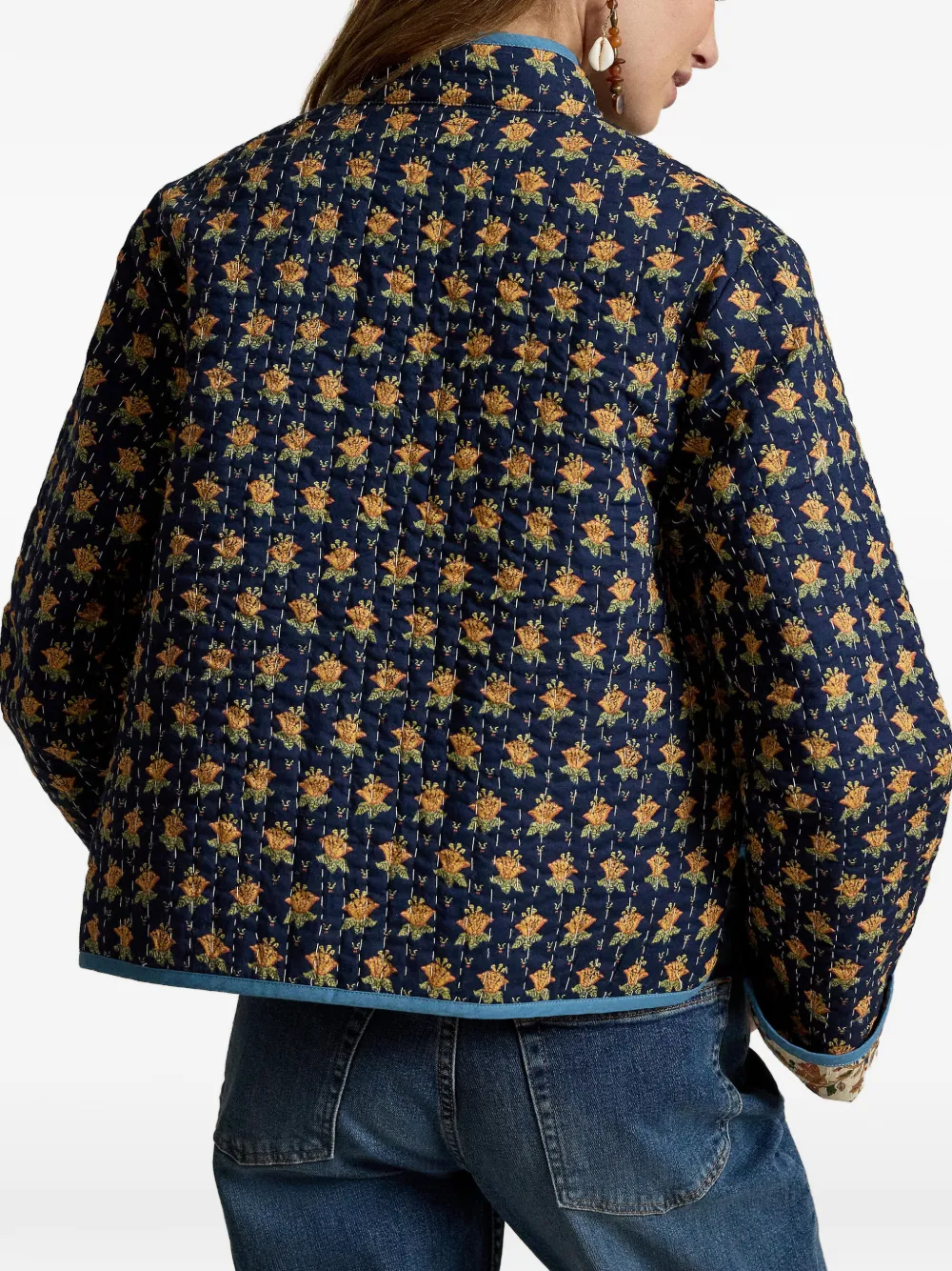 Polo Ralph Lauren Reversible Quilted Cotton Jacket in Blue, view 4
