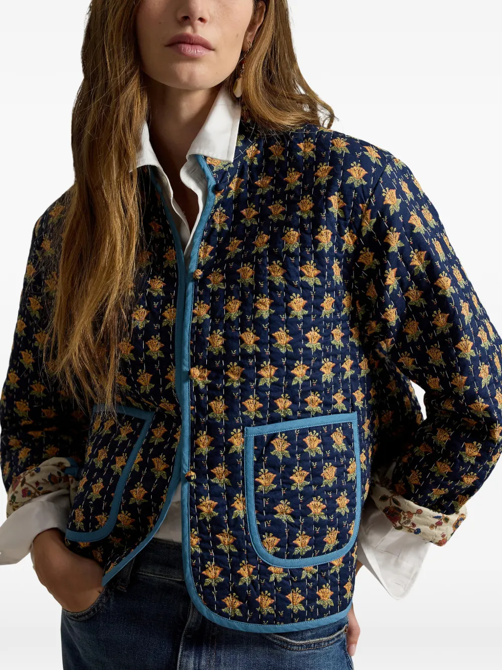 Polo Ralph Lauren Reversible Quilted Cotton Jacket in Blue, view 3
