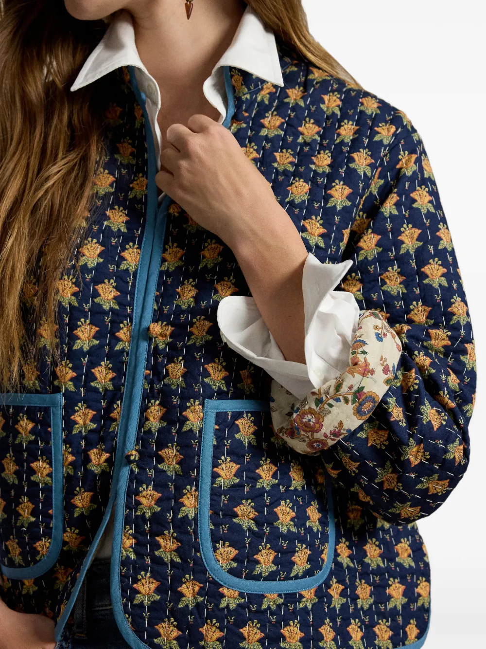 Polo Ralph Lauren Reversible Quilted Cotton Jacket in Blue, view 5