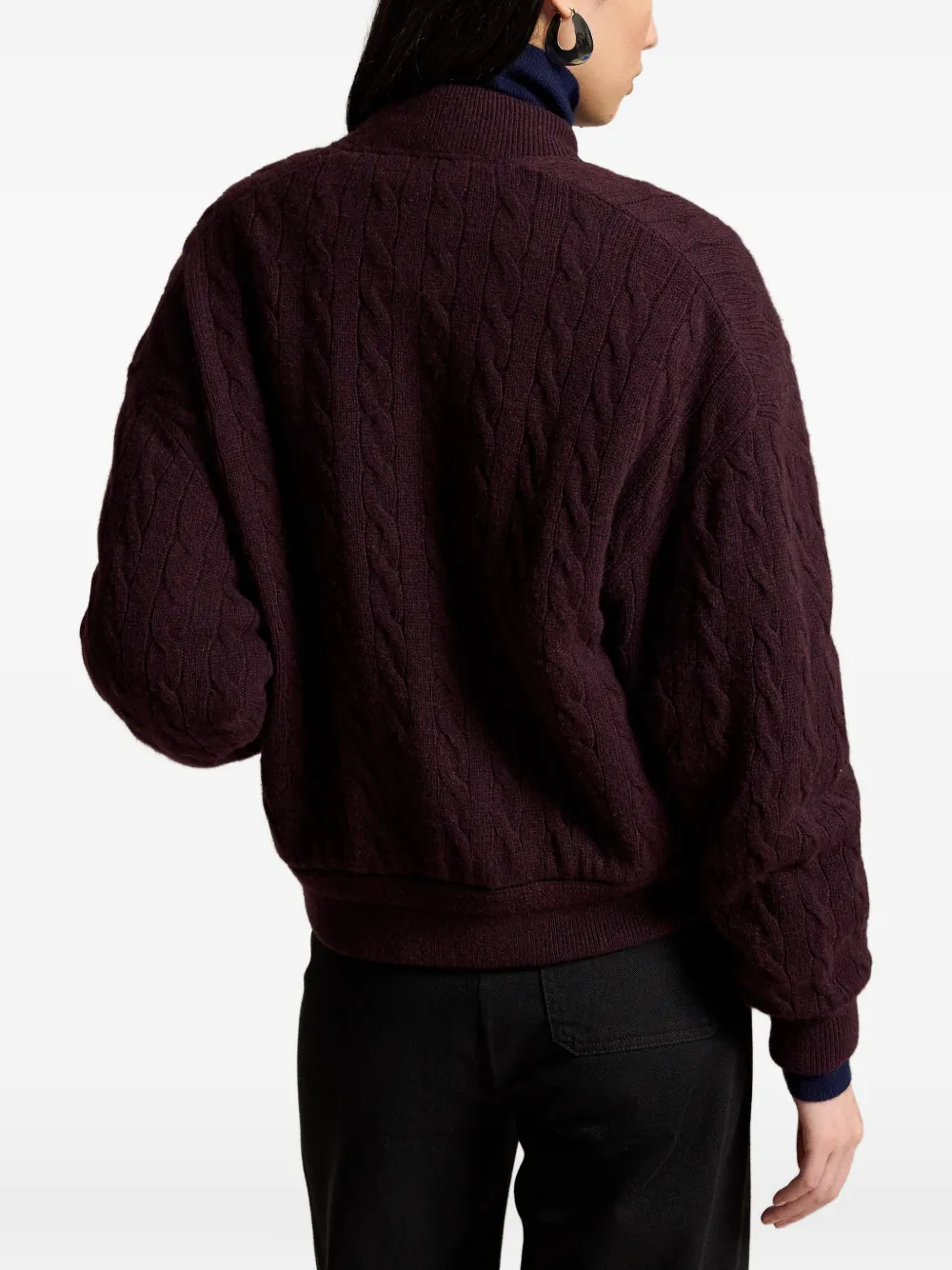 Polo Ralph Lauren Kabelgebreid jack van wol-kasjmier Rood