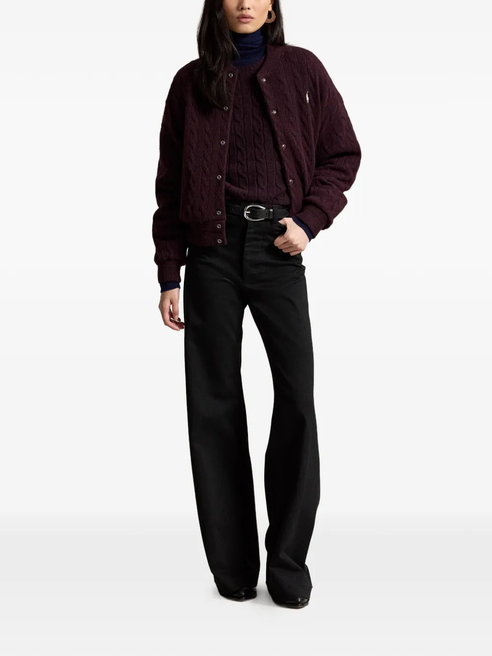 Polo Ralph Lauren Kabelgebreid jack van wol-kasjmier Rood