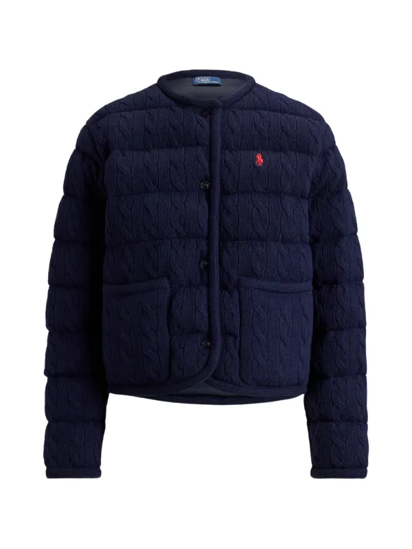 Polo Ralph Lauren Cable-knit Quilted Jacket in Blue