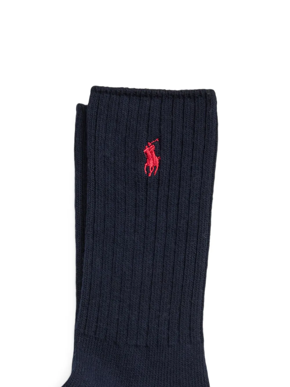 Polo Ralph Lauren Geribbelde sokken met borduurwerk Blauw