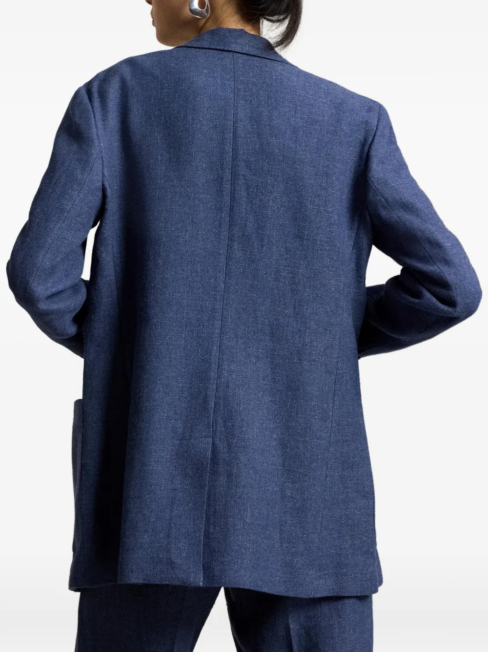 Polo Ralph Lauren Linnen blazer met enkele rij knopen Blauw