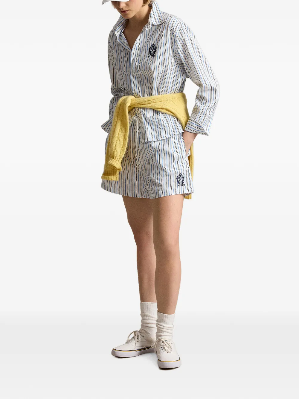 Polo Ralph Lauren US Open gestreepte shorts Wit