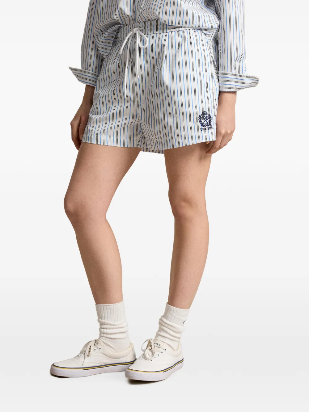 Polo Ralph Lauren US Open gestreepte shorts Wit