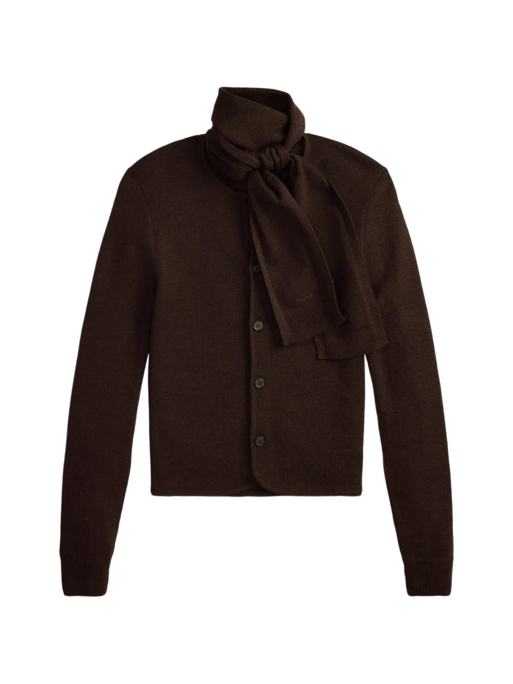 Polo Ralph Lauren tie-scarf wool cardigan - Braun