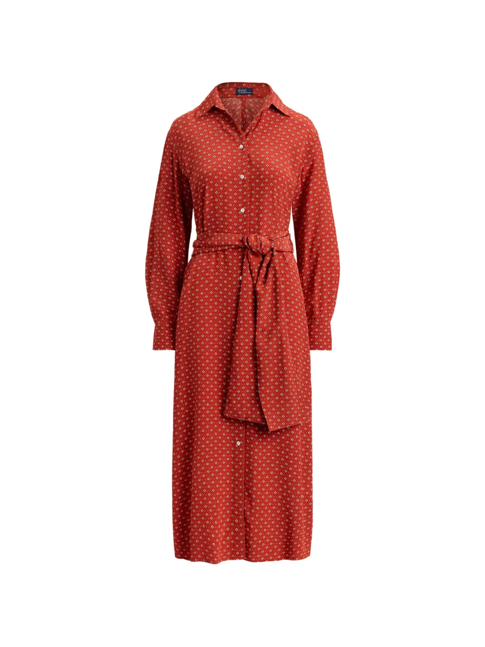 Polo Ralph Lauren Chemisier midi con cintura e stampa geometrica - Rosso
