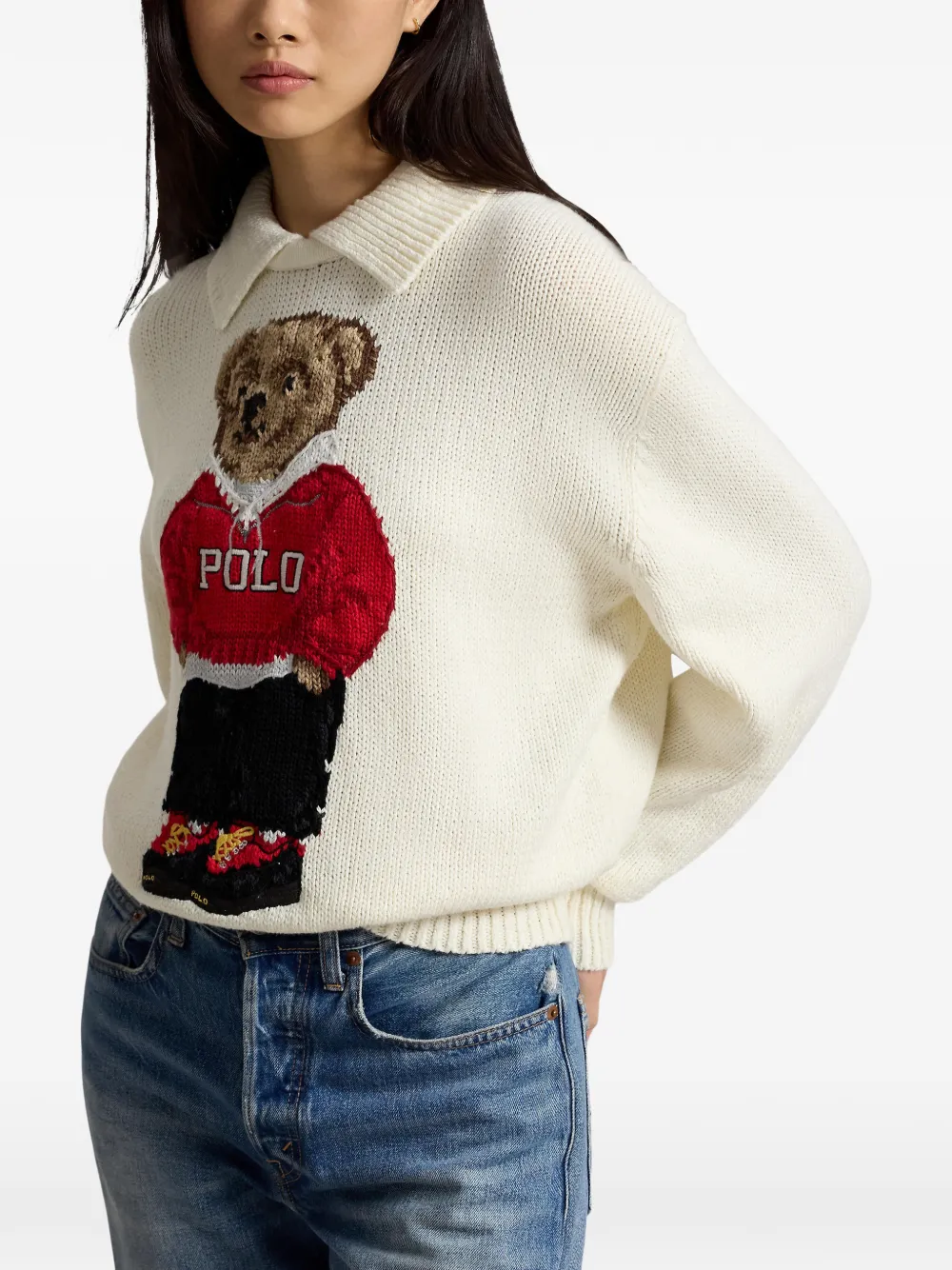 Polo Ralph Lauren Polo Bear linnen katoenen trui Beige