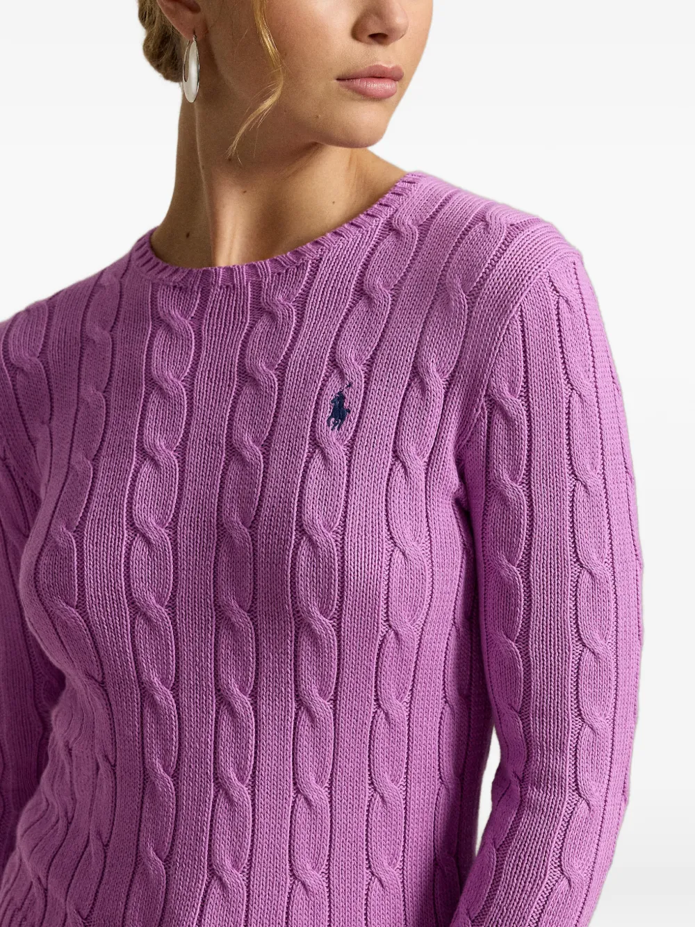 Polo Ralph Lauren Kabelgebreide katoenen trui Paars