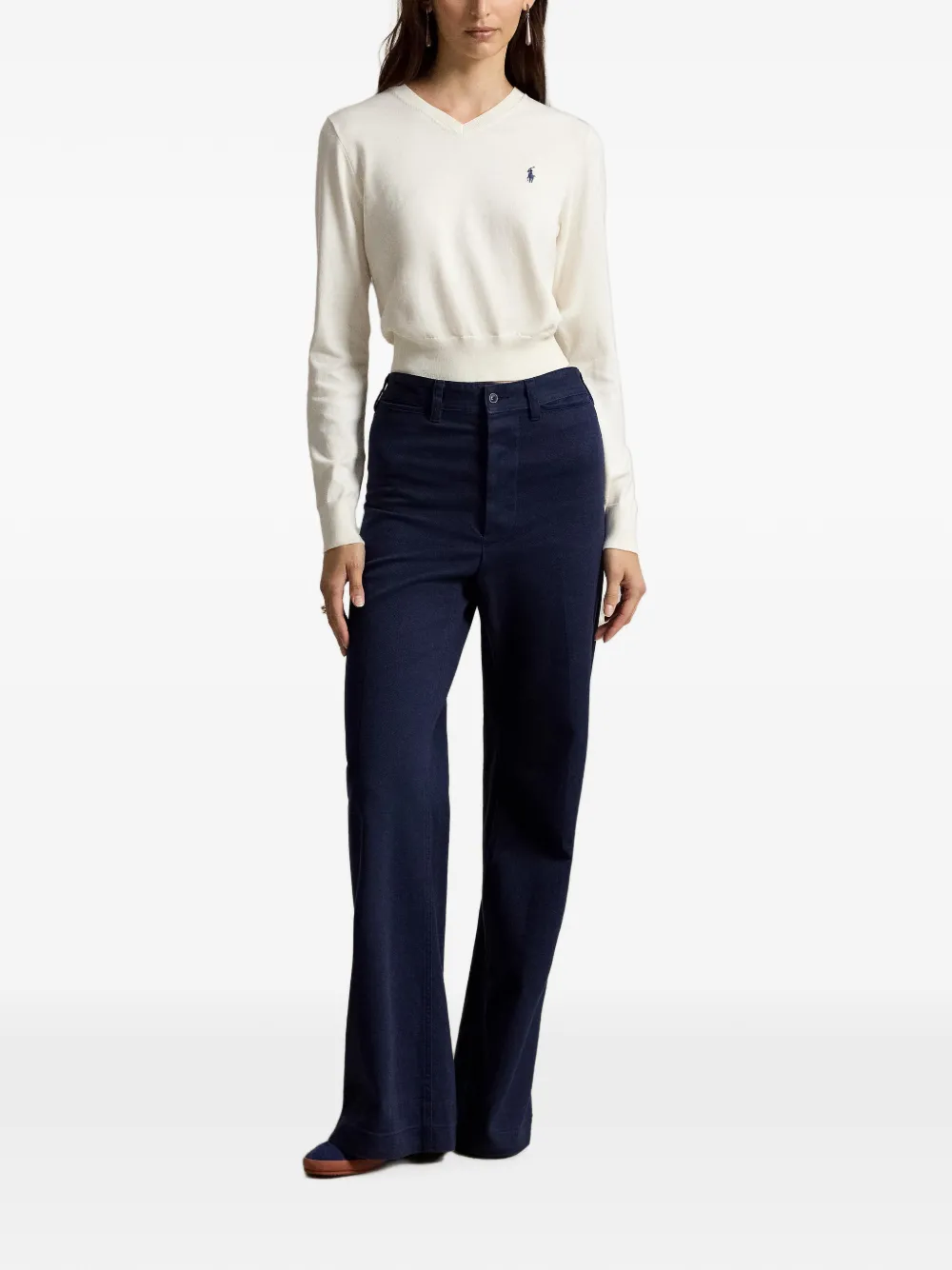 Polo Ralph Lauren Trui van katoenblend met V-hals Beige