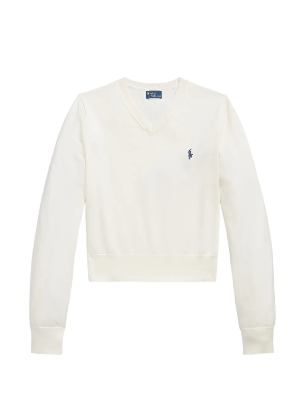 Polo Ralph Lauren cotton-blend shrunken V-neck jumper