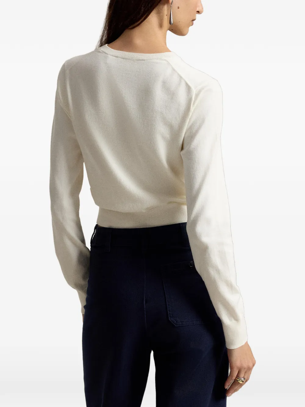 Polo Ralph Lauren Trui van katoenblend met V-hals Beige