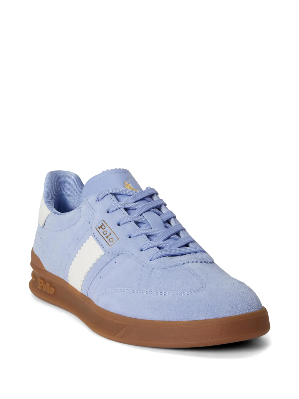 Polo Ralph Lauren Heritage Area suède leren sneakers met strepen Blauw