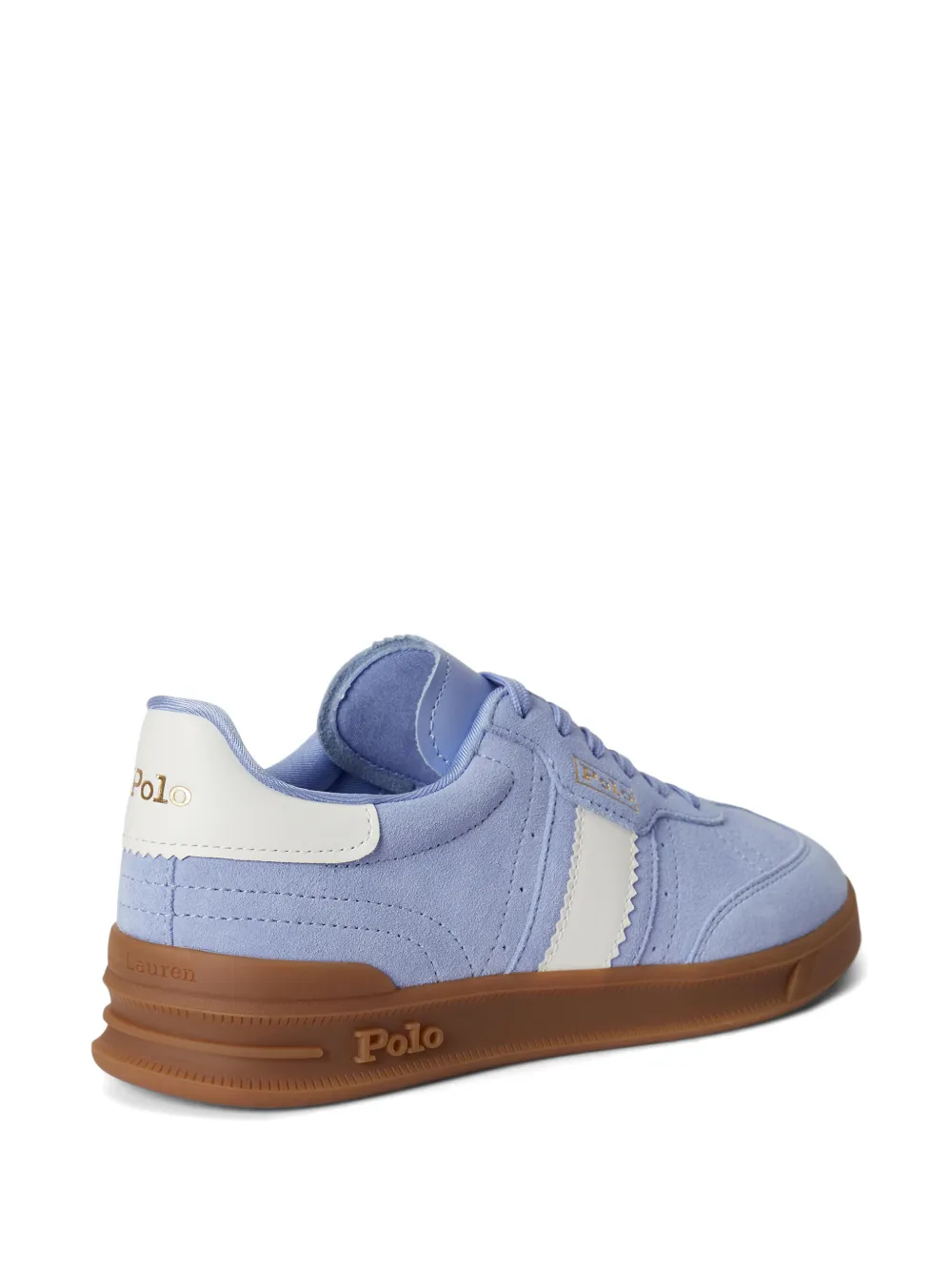 Polo Ralph Lauren Heritage Area suède leren sneakers met strepen Blauw
