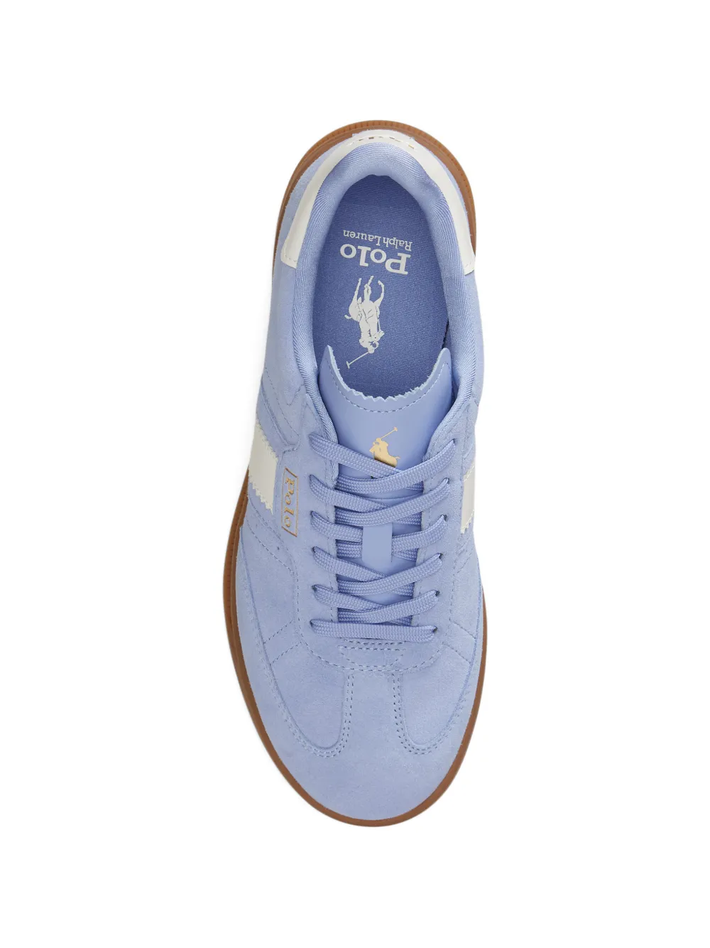 Polo Ralph Lauren Heritage Area suède leren sneakers met strepen Blauw