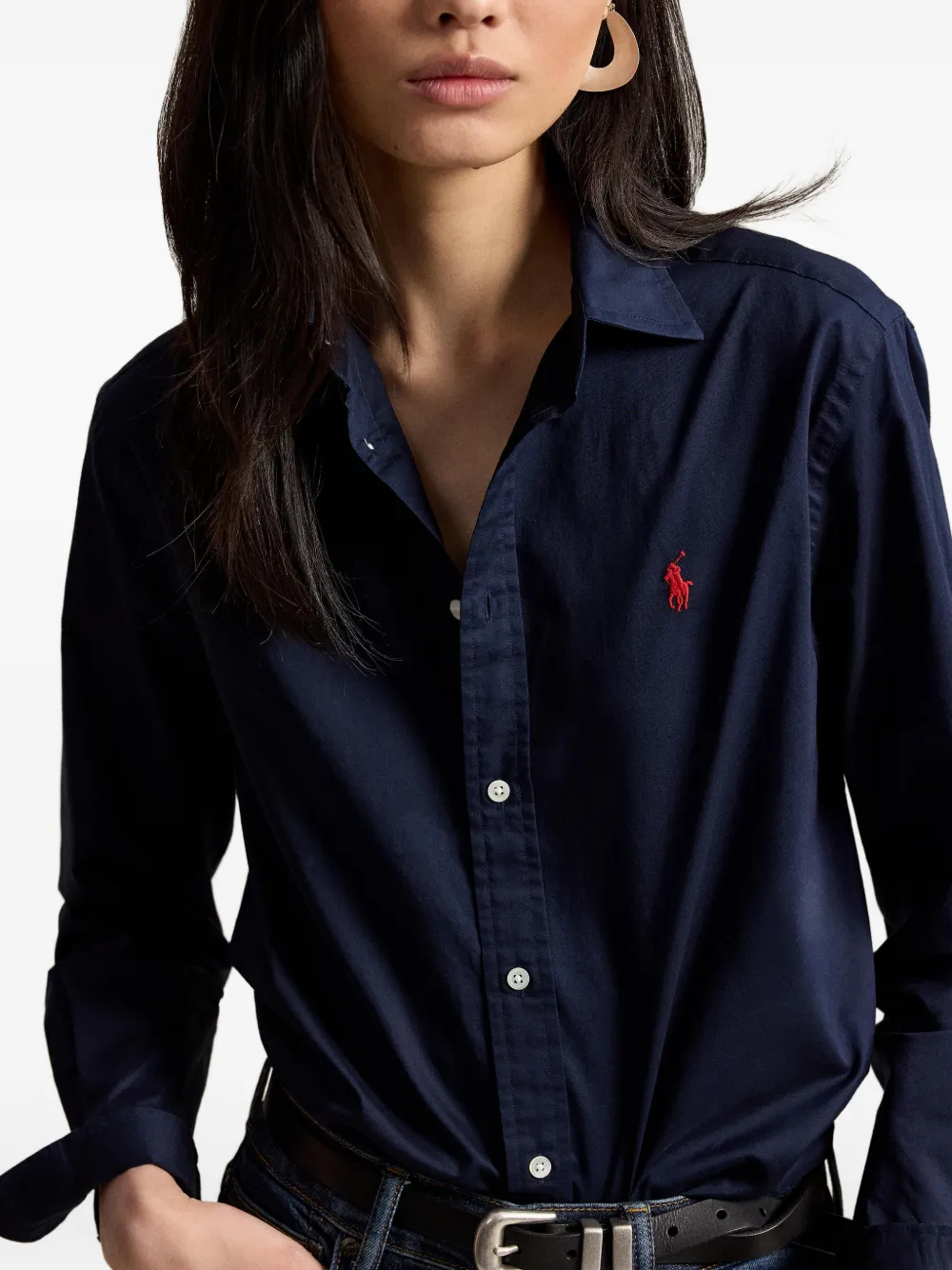 Polo Ralph Lauren Classic Fit twill blouse Blauw