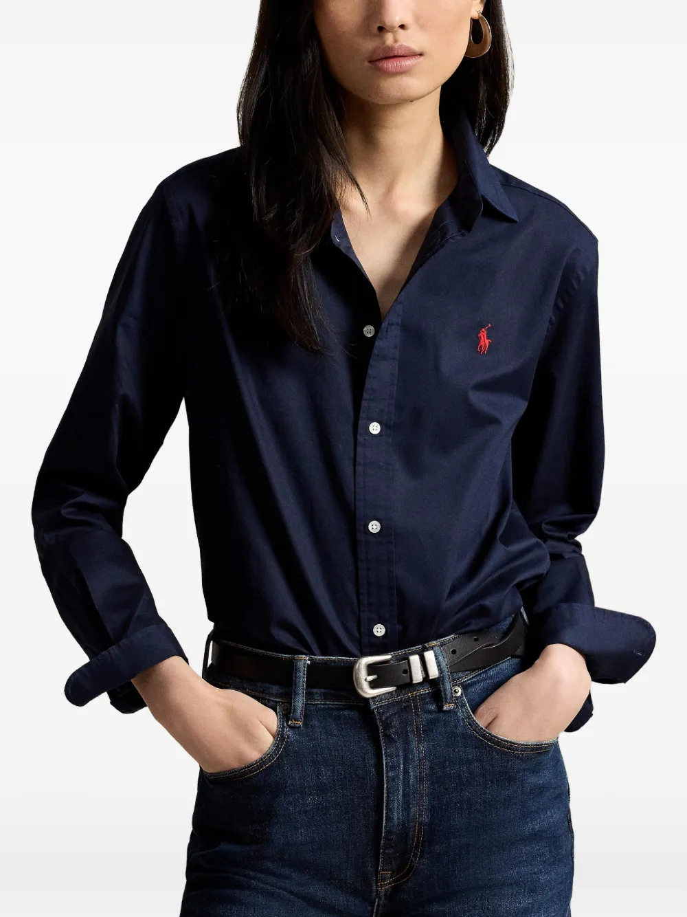 Polo Ralph Lauren Classic Fit twill blouse Blauw