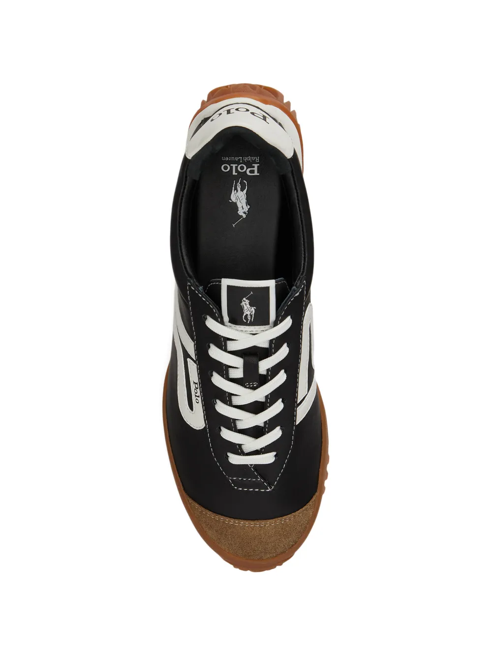 Polo Ralph Lauren Leren sneakers met vlakken Zwart