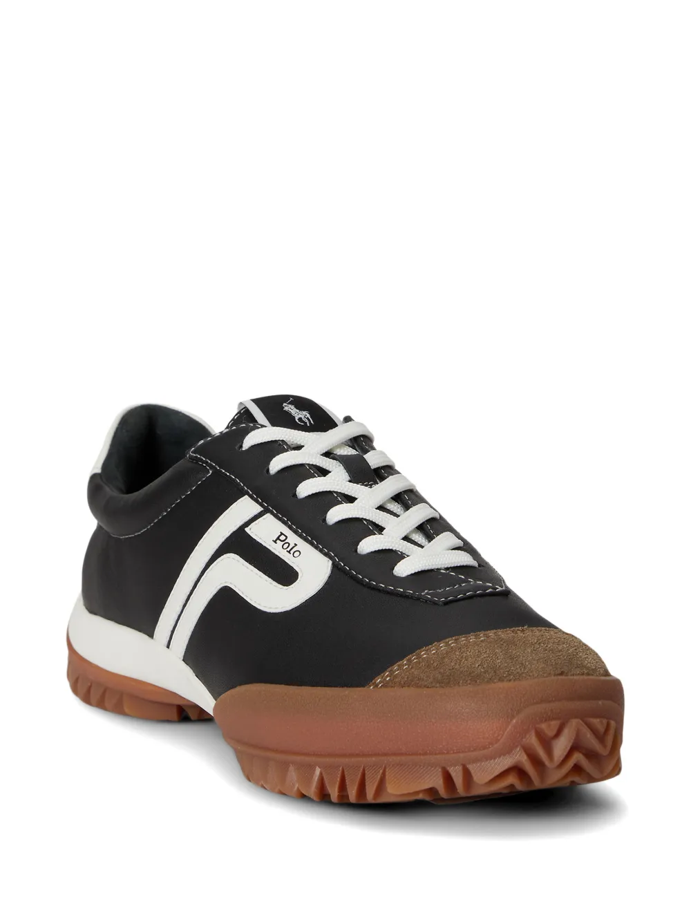 Polo Ralph Lauren Leren sneakers met vlakken Zwart