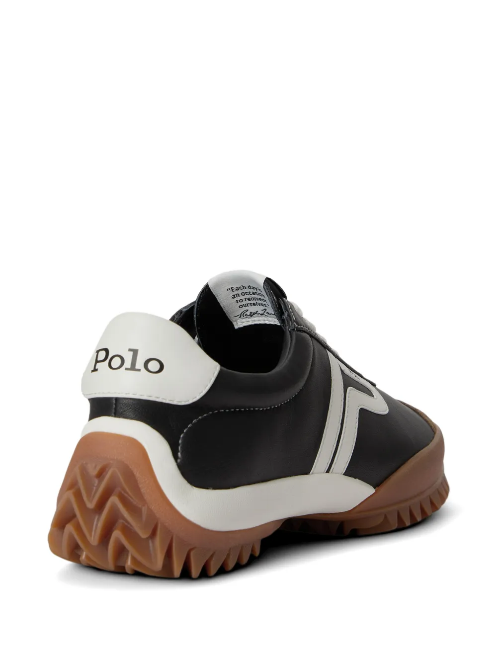 Polo Ralph Lauren Leren sneakers met vlakken Zwart