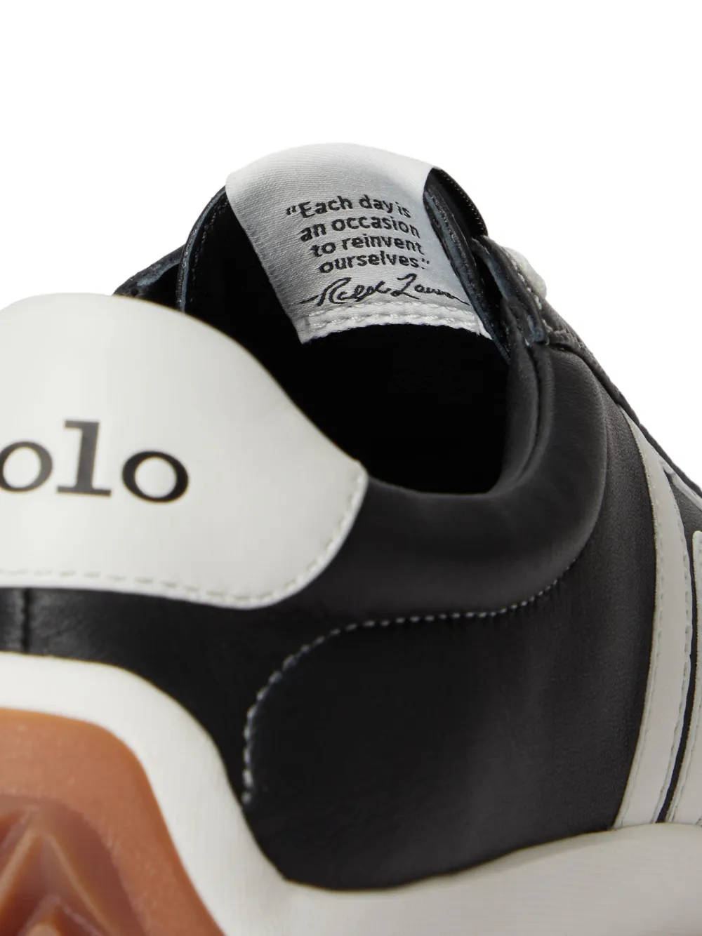 Polo Ralph Lauren Leren sneakers met vlakken Zwart