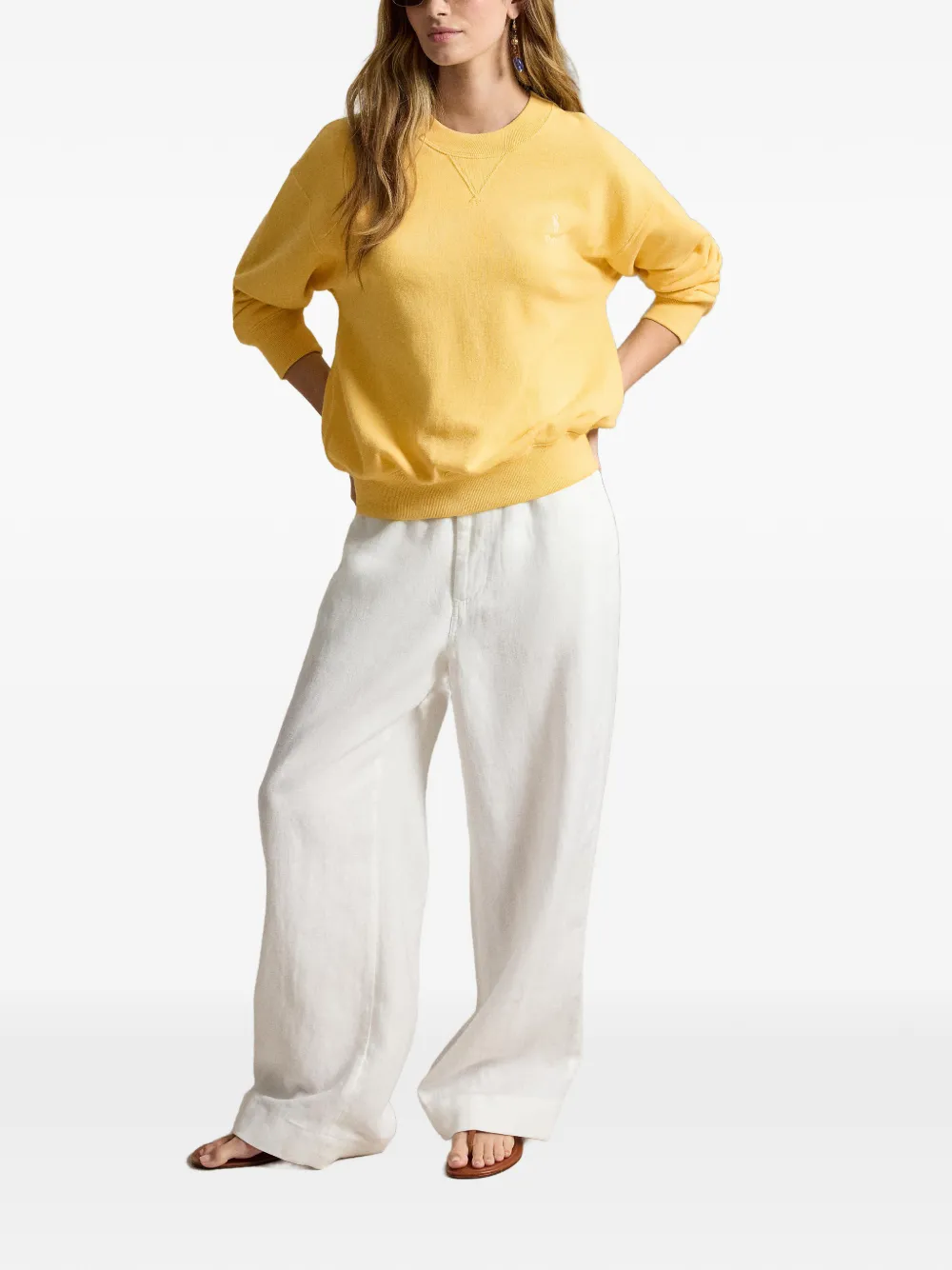 Polo Ralph Lauren Sweater met geborduurd logo Geel