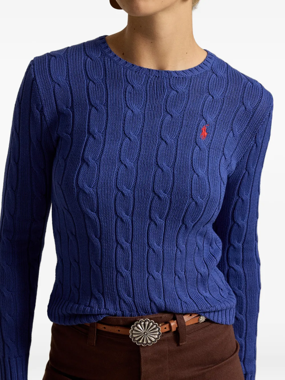 Polo Ralph Lauren Kabelgebreide katoenen trui Blauw