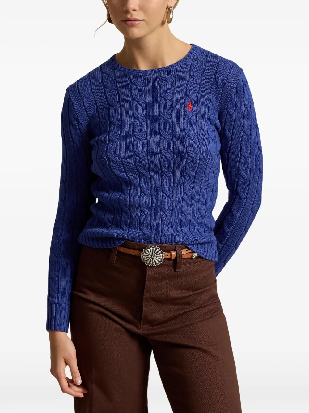 Polo Ralph Lauren Kabelgebreide katoenen trui Blauw